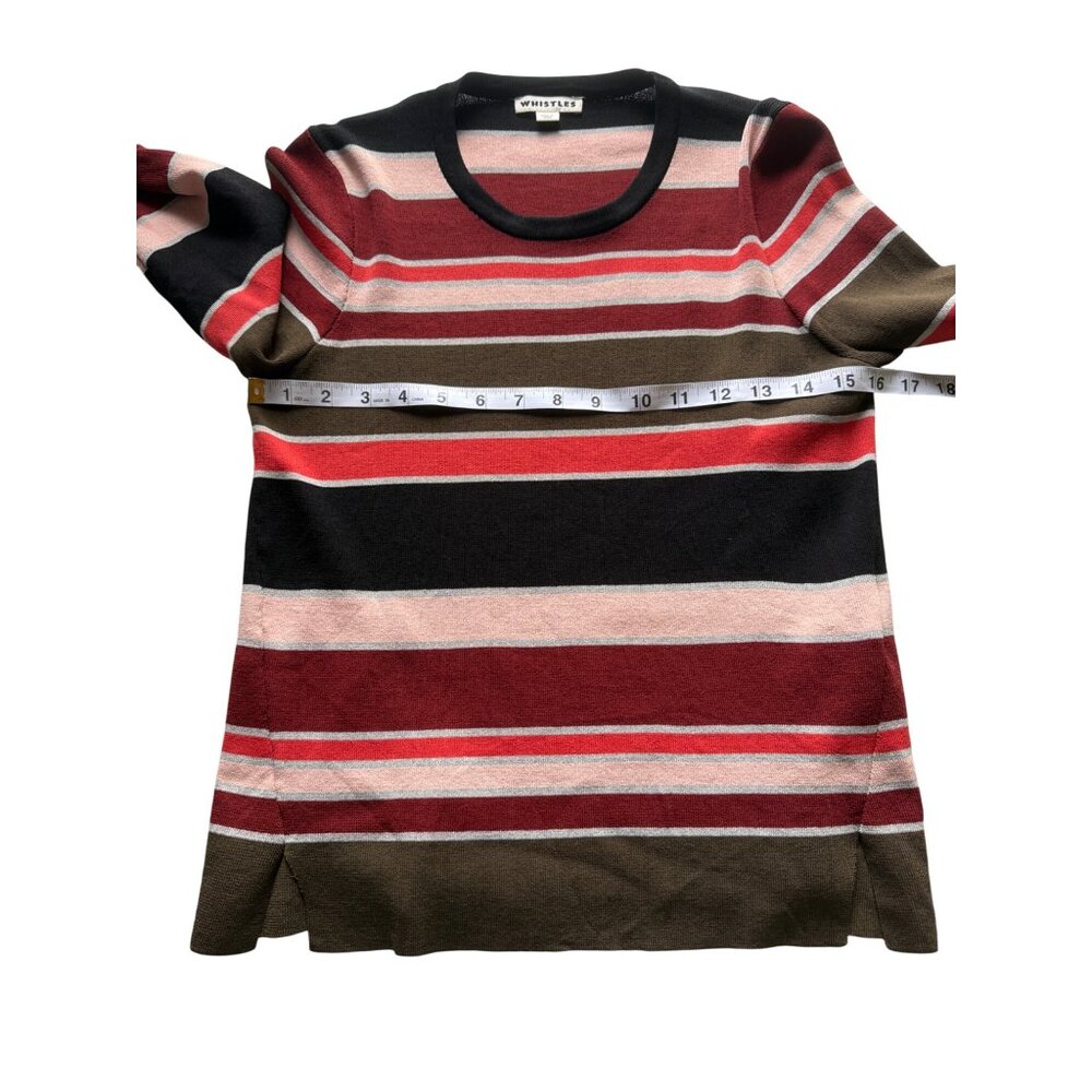 Whistles Womens Size 6 Sweater Striped Long Sleeve Multicolor Top - Picture 5 of 7